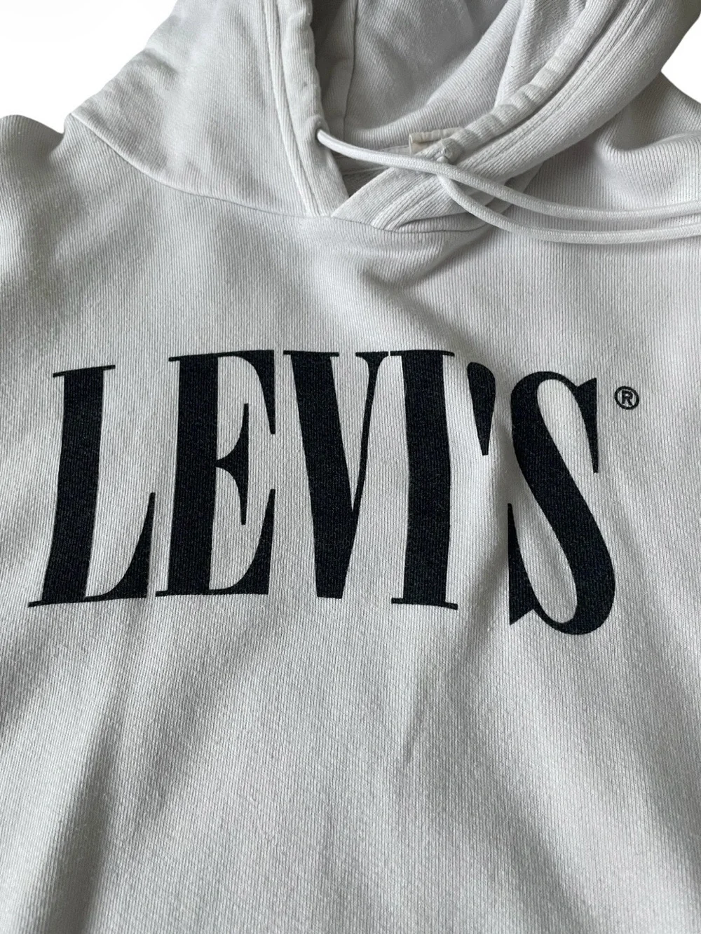 Levi's Men's White Hoodie with Black Logo